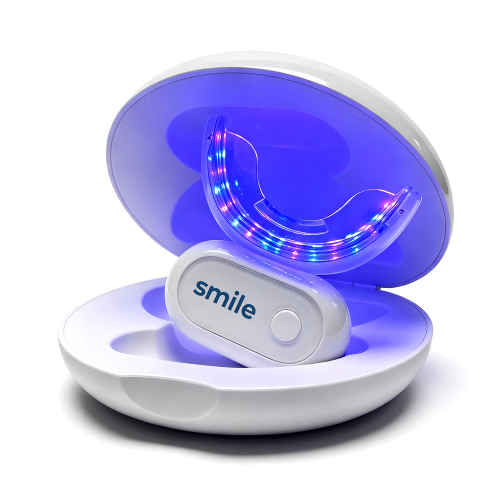 Wireless LED Accelerating Whitening Mouthpiece Rechargeable Teeth Whitening Light with UV Sanitizing Case