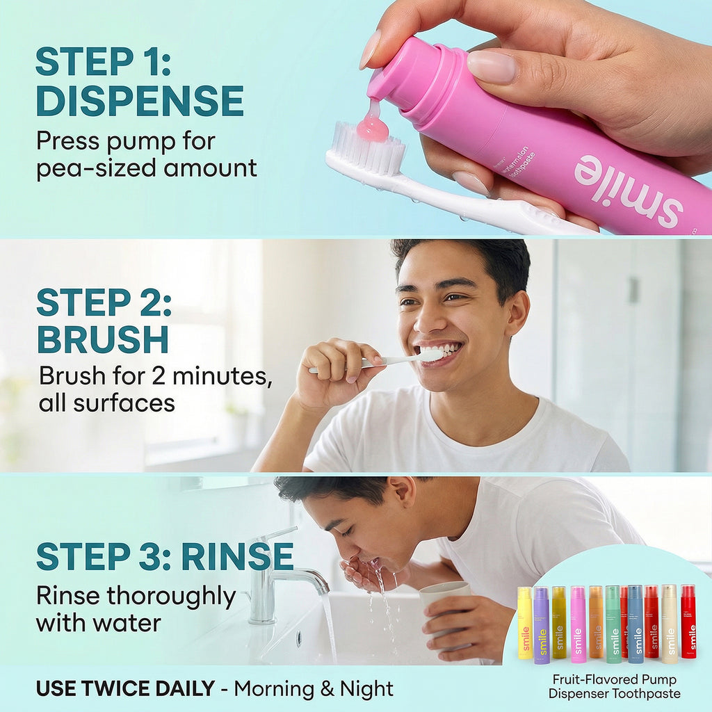 60g Portable Fruit Flavoured Toothpaste Airless Pump Bottle Toothpaste Sensitivity Free Teeth Whitening Toothpaste