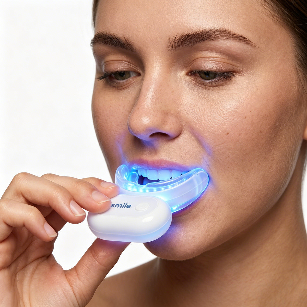 Wireless LED Accelerating Whitening Mouthpiece Rechargeable Teeth Whitening Light with UV Sanitizing Case