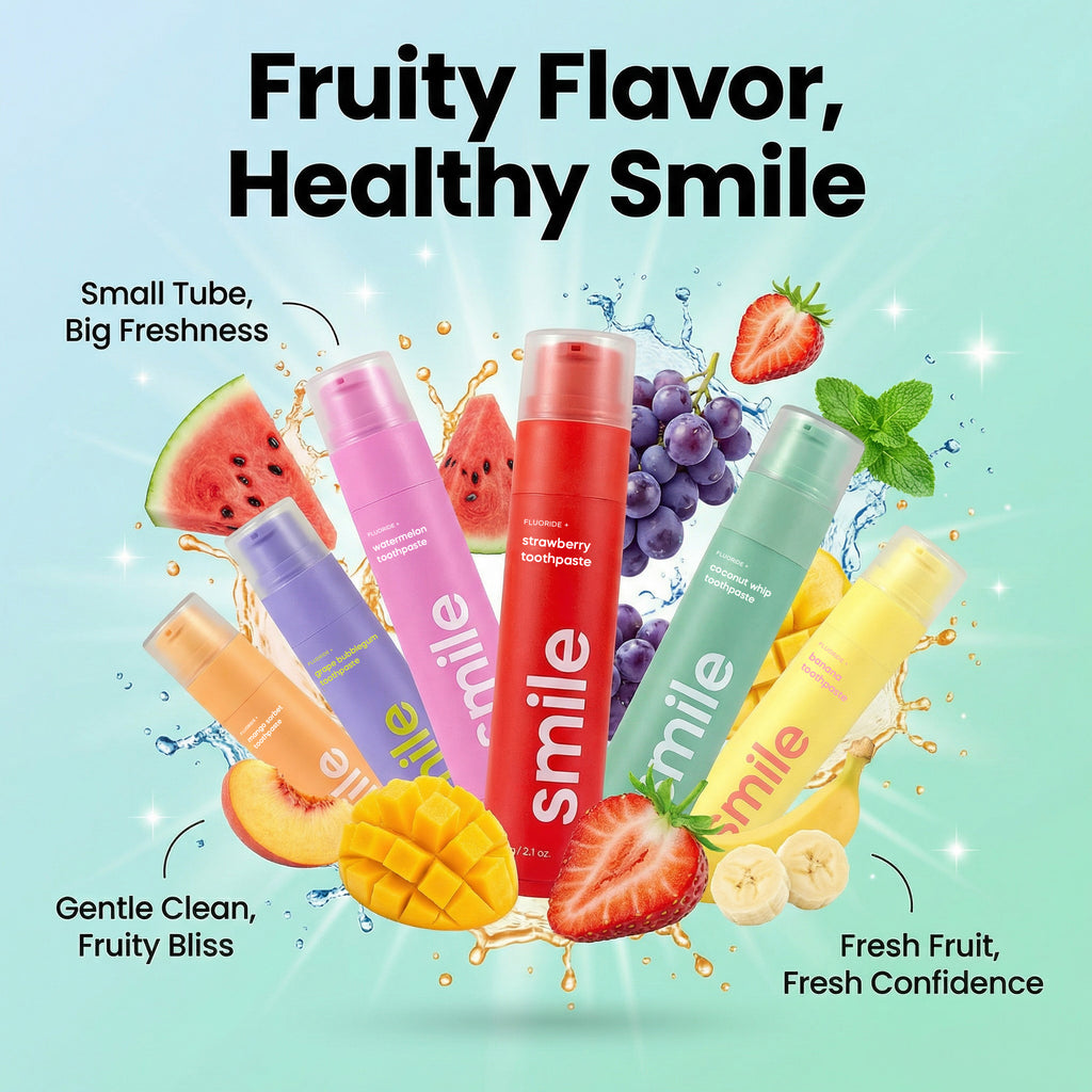 60g Portable Fruit Flavoured Toothpaste Airless Pump Bottle Toothpaste Sensitivity Free Teeth Whitening Toothpaste