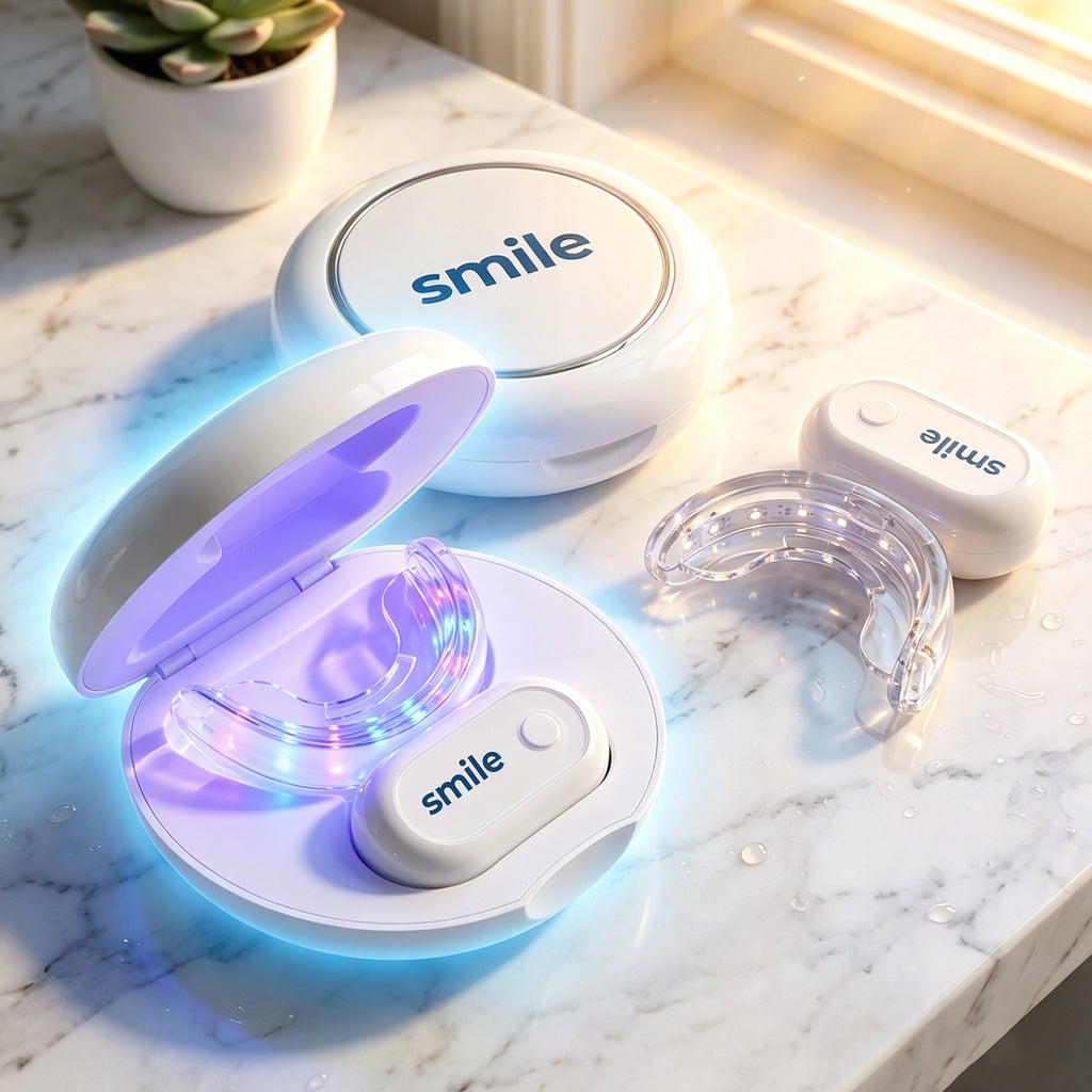 Luxury Teeth Bleaching Gel Pen Wireless LED Teeth Whitening Accelerator Teeth Whitening Kit with UV Self-sanitizing Travel Case