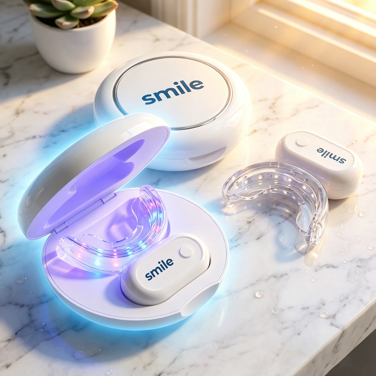 Luxury Teeth Bleaching Gel Pen Wireless LED Teeth Whitening Accelerator Teeth Whitening Kit with UV Self-sanitizing Travel Case