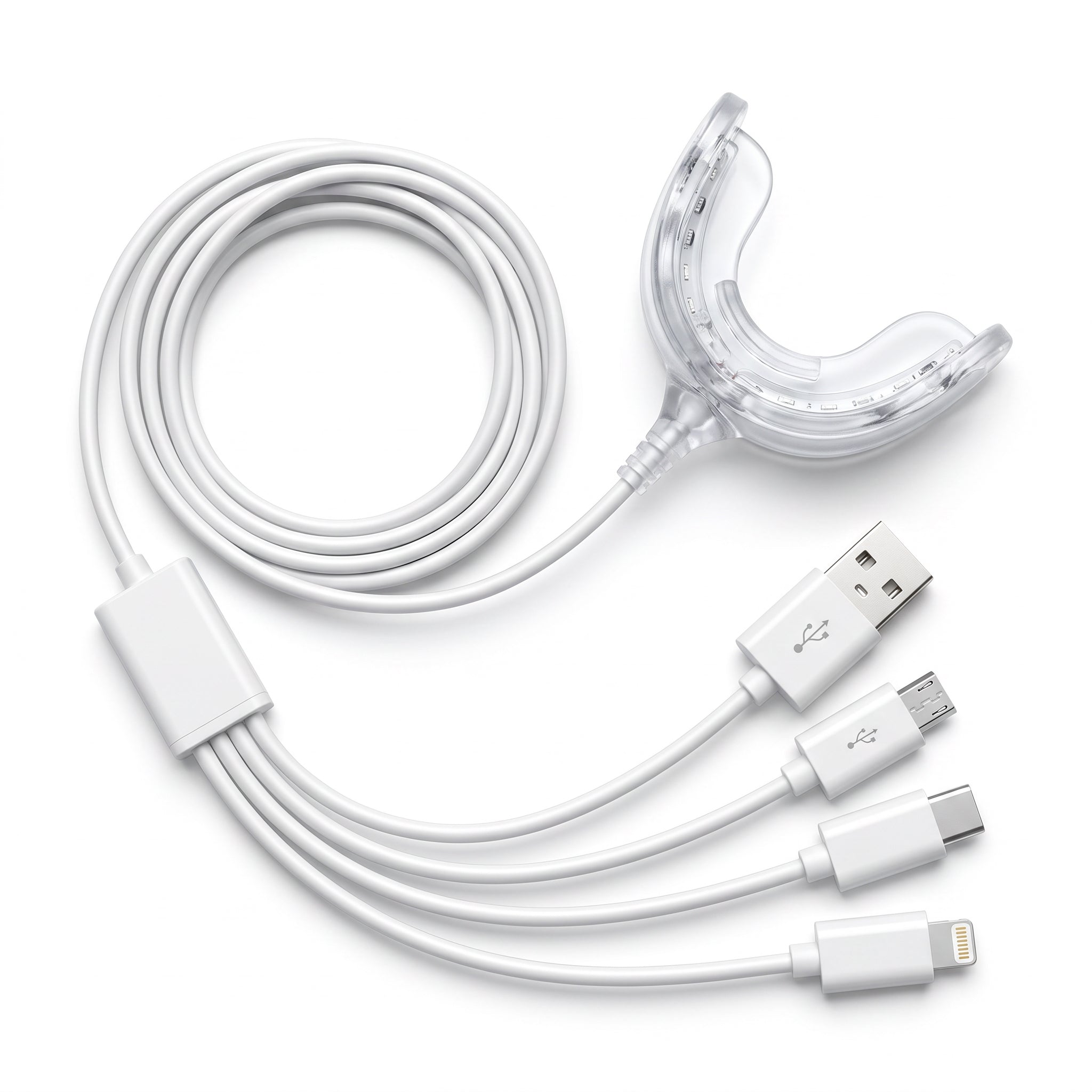 Portable 24 LED Teeth Whitening Accelerator Light iPhone Android Phone USB USB-C 4 in 1 Connector Teeth Whitening LED Light