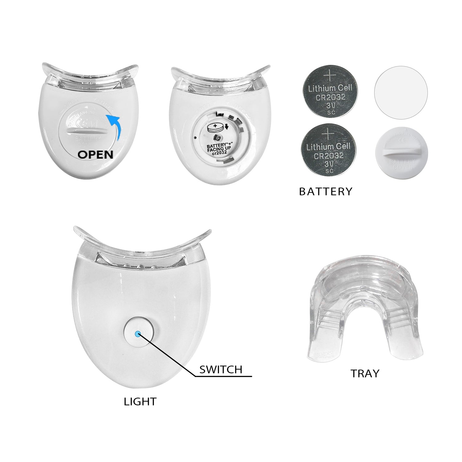 Portable Mini Battery Led Light 5 Bulbs Home Teeth Whitening Led Light