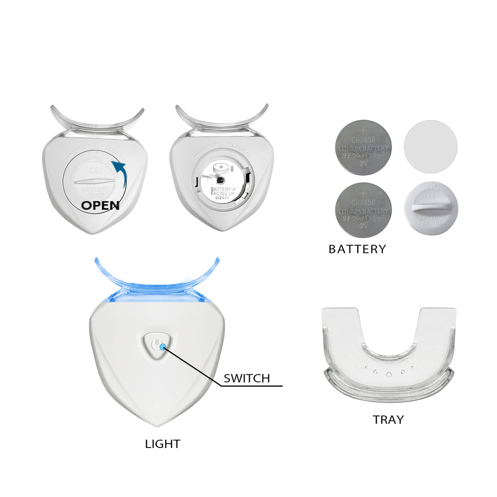 Diamond Shape 6 Beads Cold Blue Led Battery Teeth Whitening Light