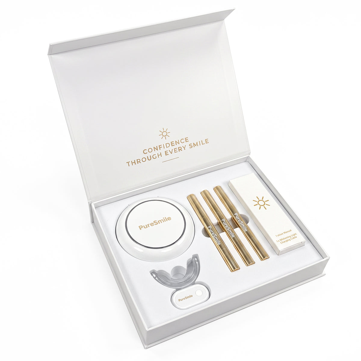 Luxury Teeth Bleaching Gel Pen Wireless LED Teeth Whitening Accelerator Teeth Whitening Kit with UV Self-sanitizing Travel Case