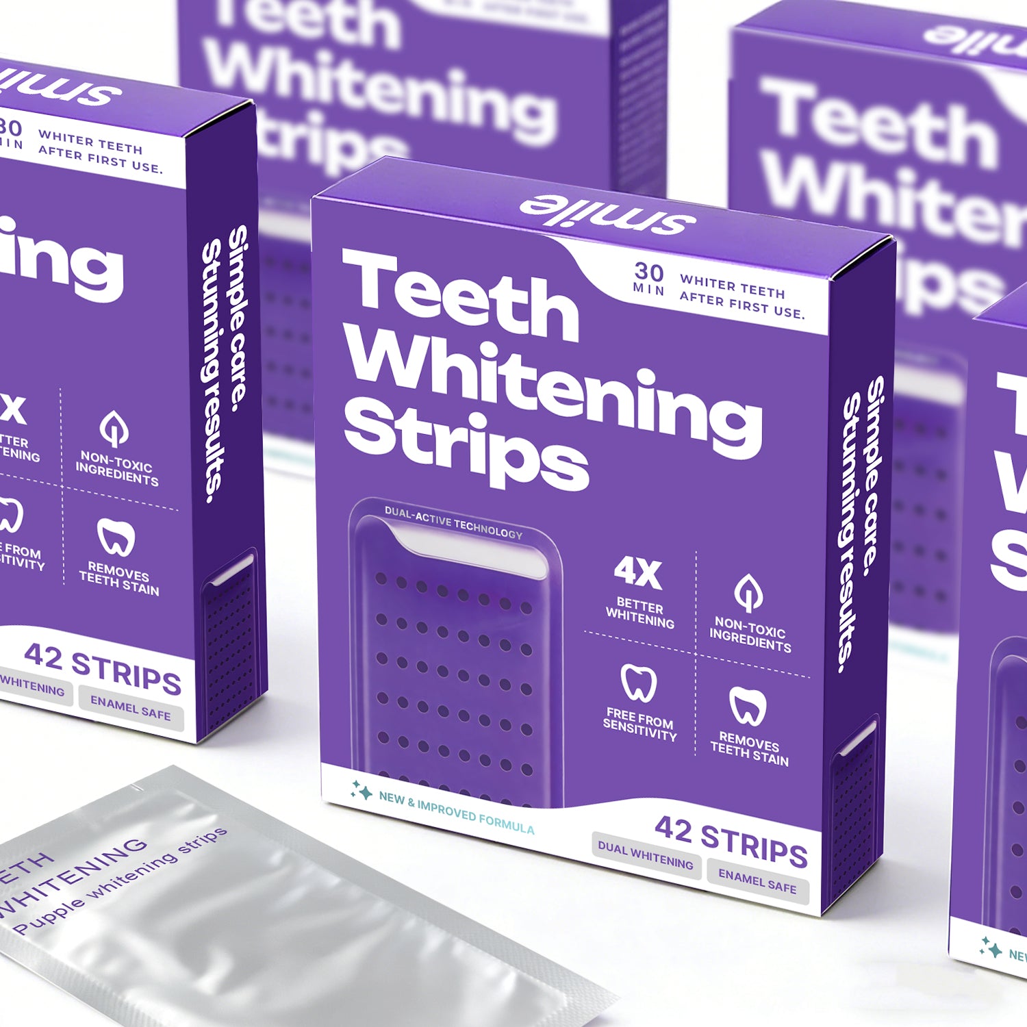 PAP Purple Teeth Whitening Strips – 21-Day Stain Treatment