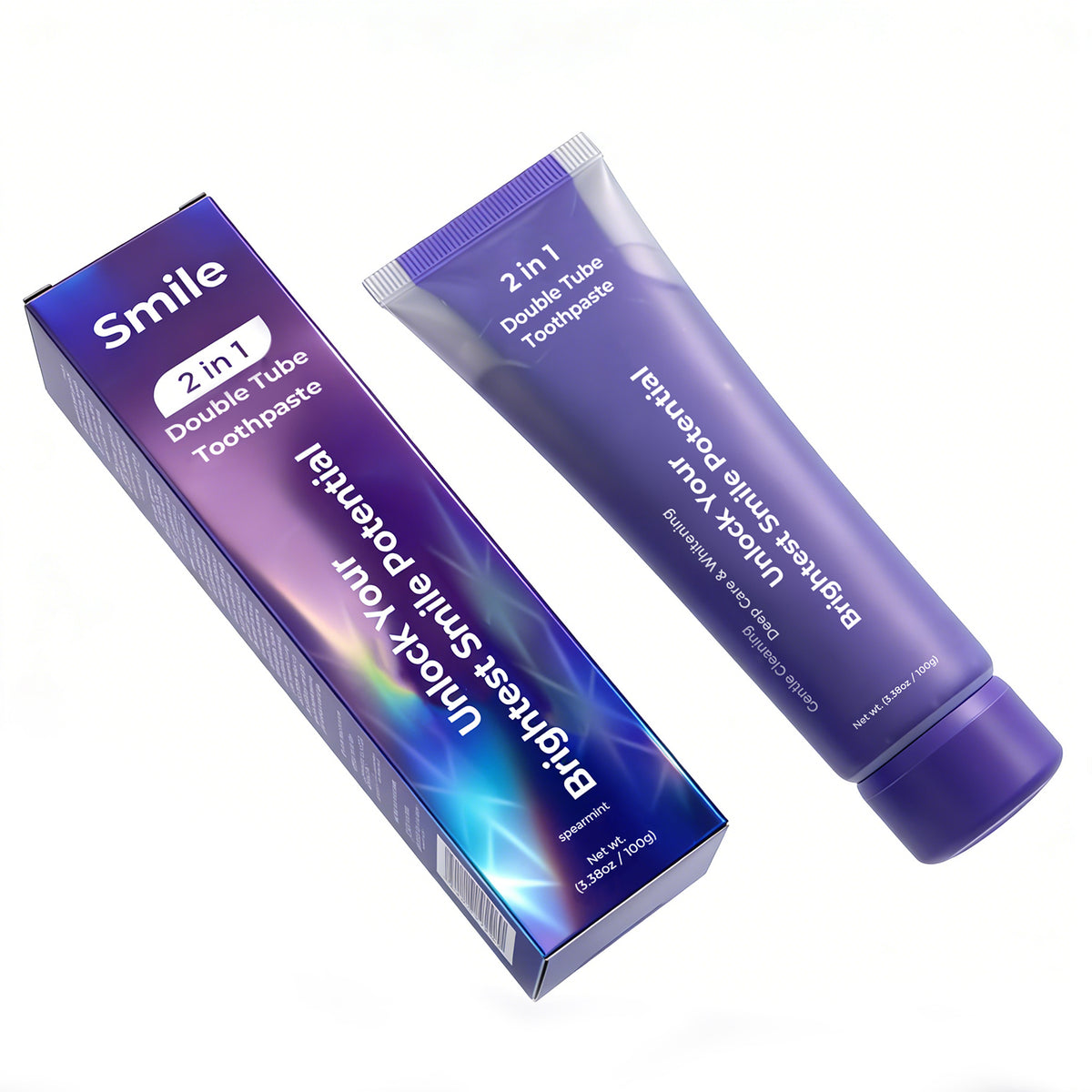2 in 1 Double Tube Toothpaste 100g Teeth Cleaning PAP HP Teeth Whitening Toothpaste