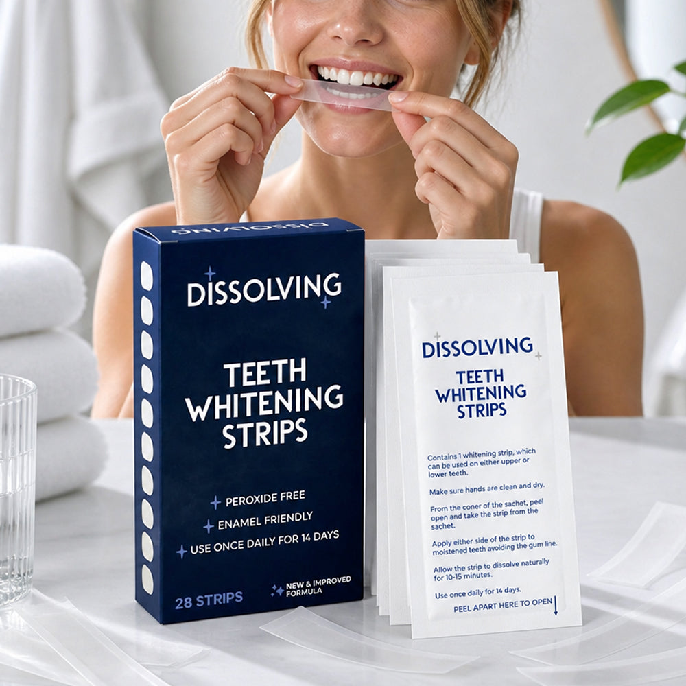 Sensitive Free Teeth Whitening Strips No Remove Needed PAP Dissolving Teeth Whitening Strips