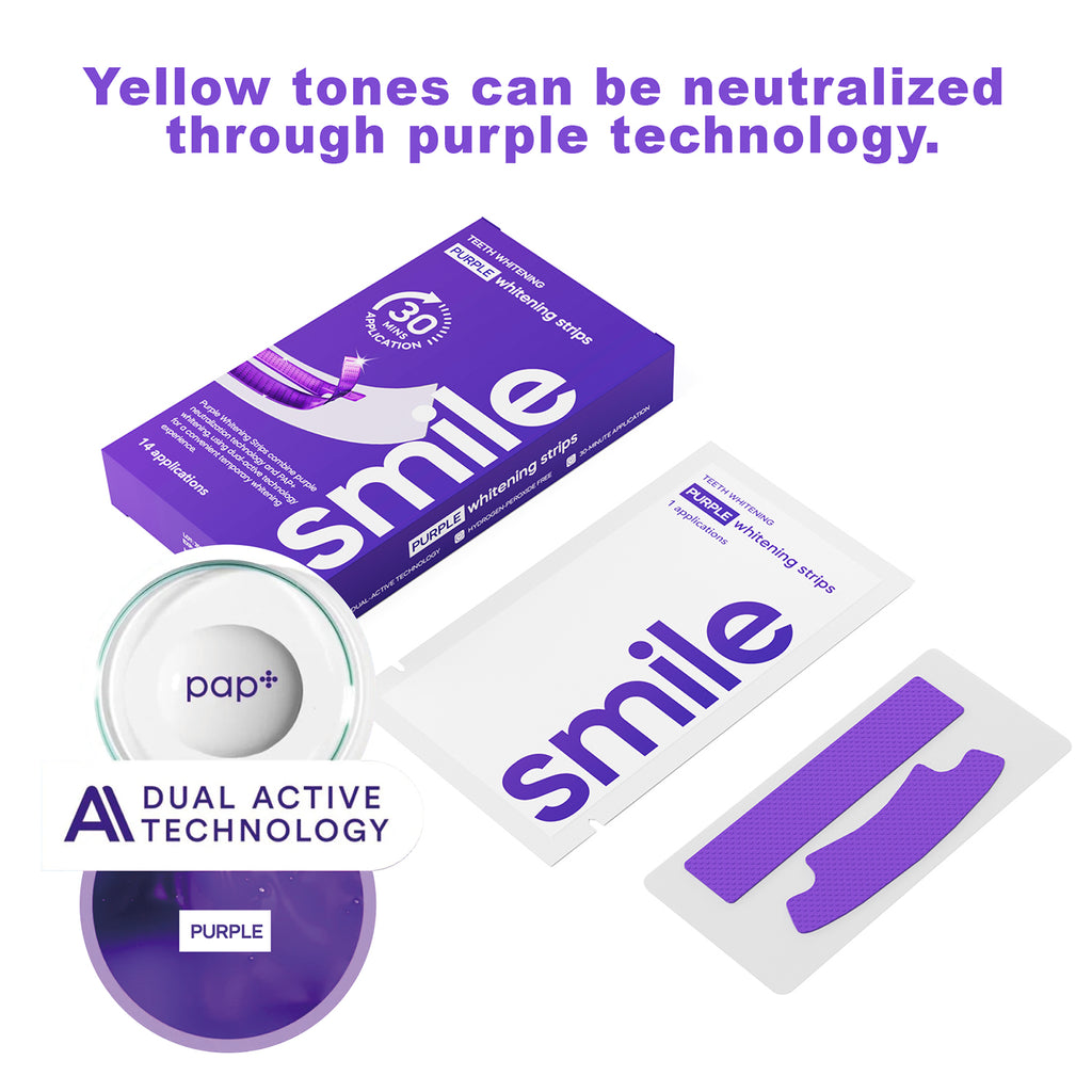 Vegan Sensitive Free Color Correction Purple Teeth Whitening Strips