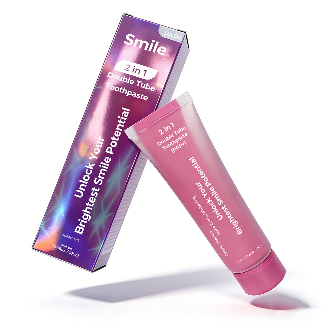 2 in 1 Double Tube Toothpaste 100g Teeth Cleaning PAP HP Teeth Whitening Toothpaste