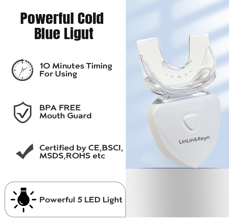 Diamond Shape 6 Beads Cold Blue Led Battery Teeth Whitening Light