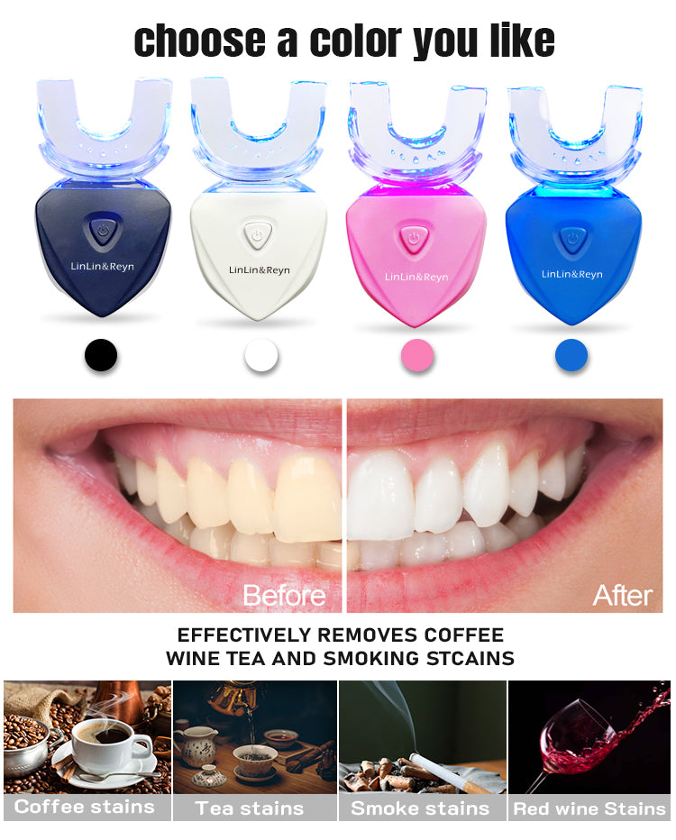 Diamond Shape 6 Beads Cold Blue Led Battery Teeth Whitening Light