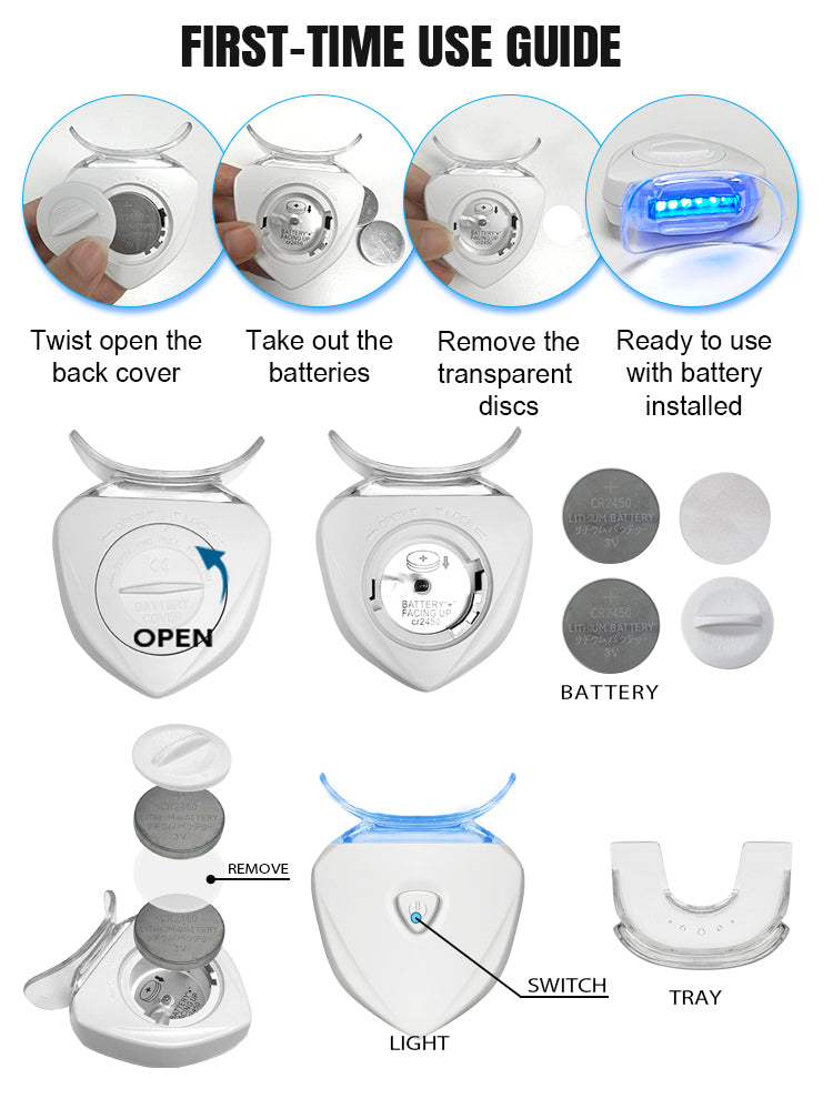 Diamond Shape 6 Beads Cold Blue Led Battery Teeth Whitening Light